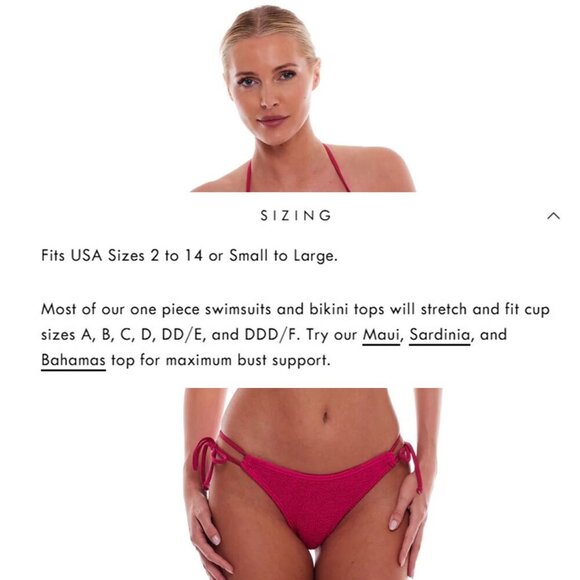 NWT LOVE & BIKINIS Jamaica Triangle Strings One Size Bikini SET O/S - Picture 11 of 11